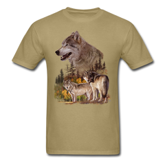 Wolf Pack Wildlife tee shirt - khaki