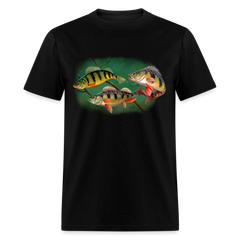 Yellow Perch fish tee shirt - black