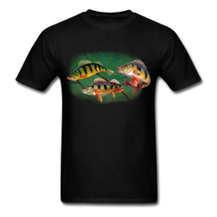 Yellow Perch fish tee shirt - black