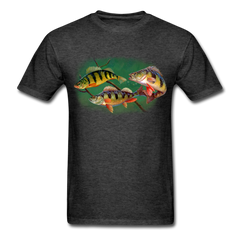 Yellow Perch fish tee shirt - heather black