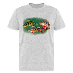 Yellow Perch fish tee shirt - heather gray