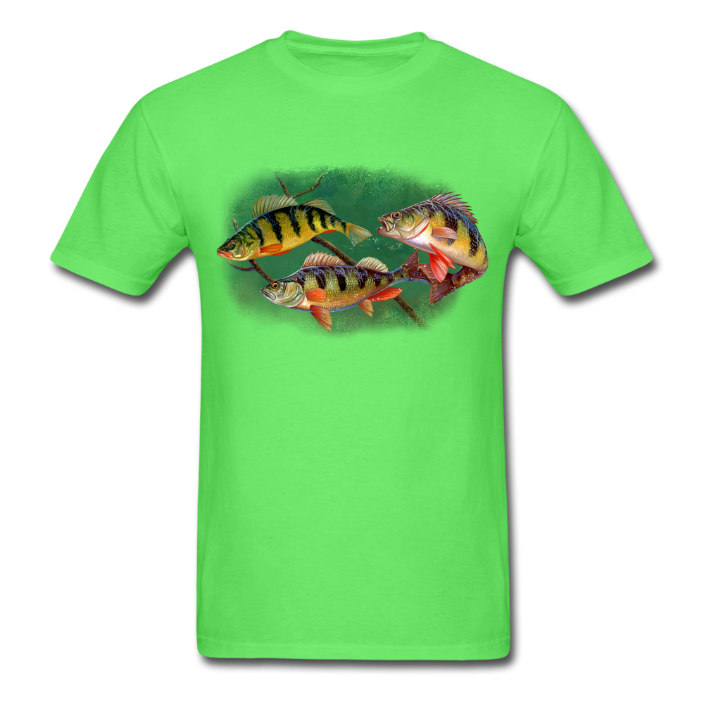 Yellow Perch fish tee shirt - kiwi